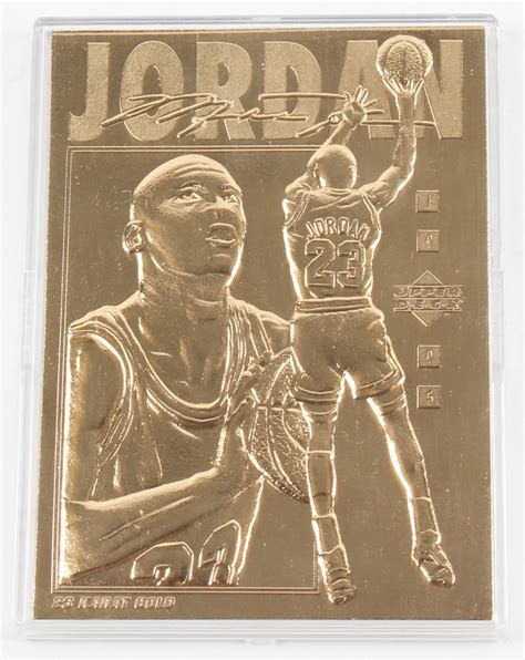 michael jordan gold plated cards in metal box|michael jordan card worth money.